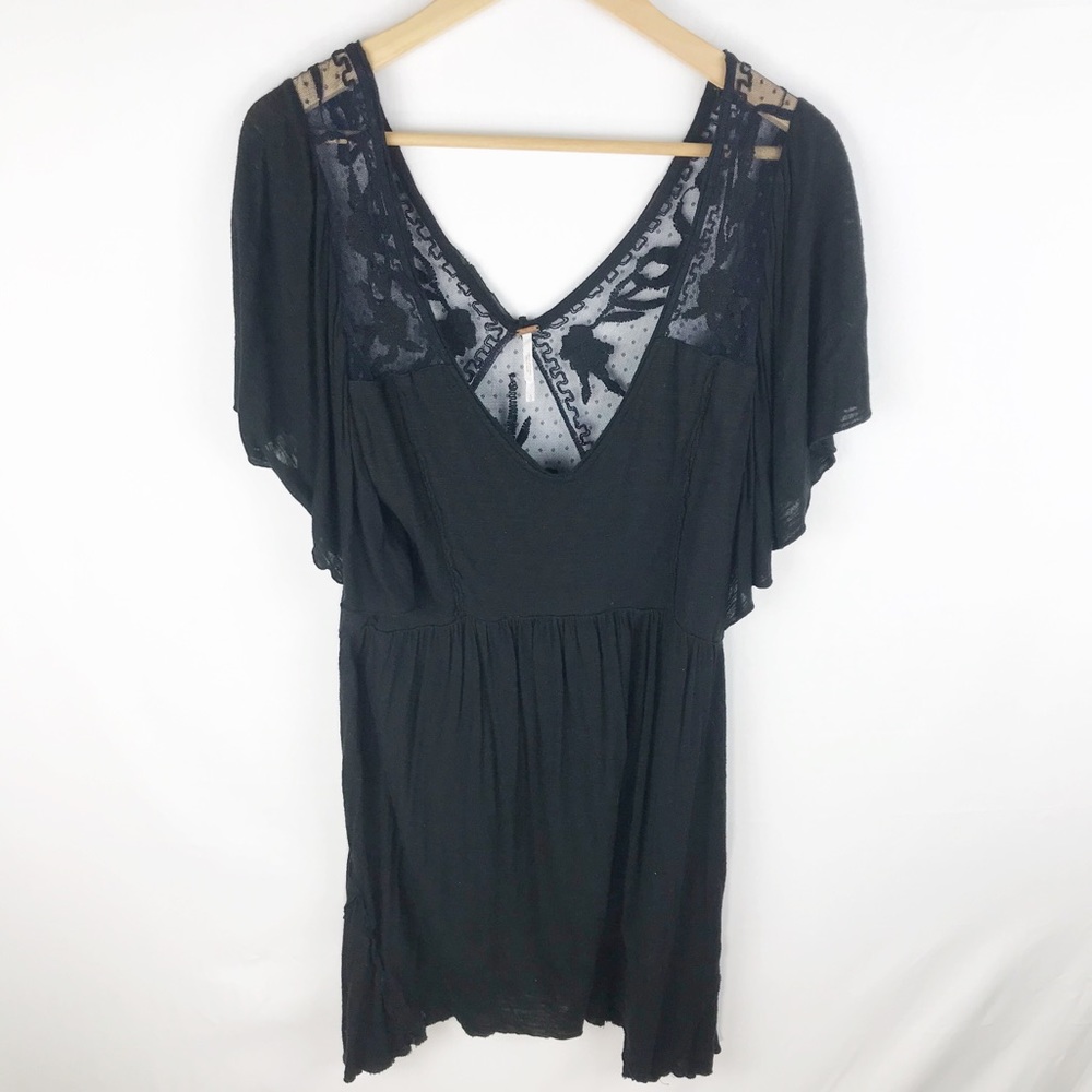 Free People Beautiful Stranger Lace Inset Tunic L